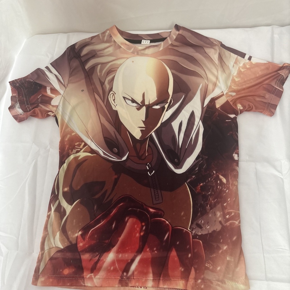 One Punch Man Saitama Graphic Shirt Men’s XXS Anime Short Sleeve Manga Superhero